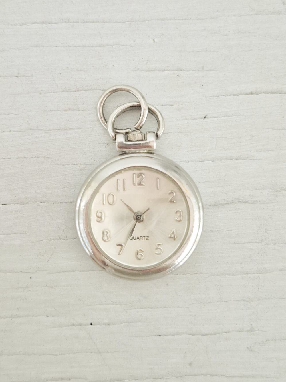 Vintage Mini Silver-Tone Quartz Pocket Watch